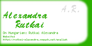 alexandra rutkai business card